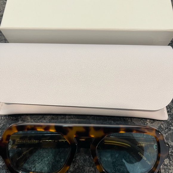 Elisa Johnson Tortoise Shell Jane Sunglasses - Blue Lenses - Picture 1 of 5